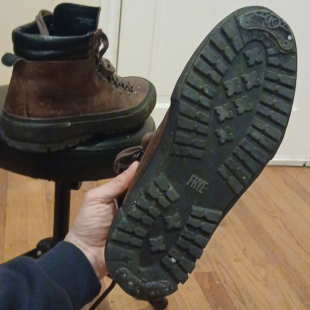 Frye Brown Leather Hiking-Style Boots